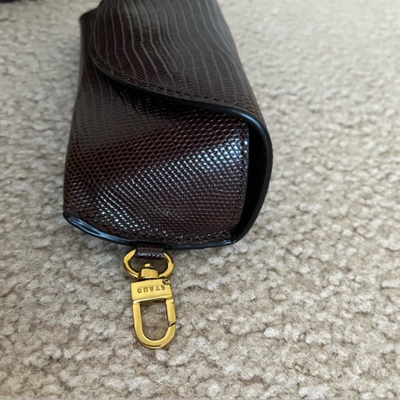 NEW Staud Bissett Lizard Embossed Leather Bucket Bag With Sunglasses Case - Picture 8 of 10